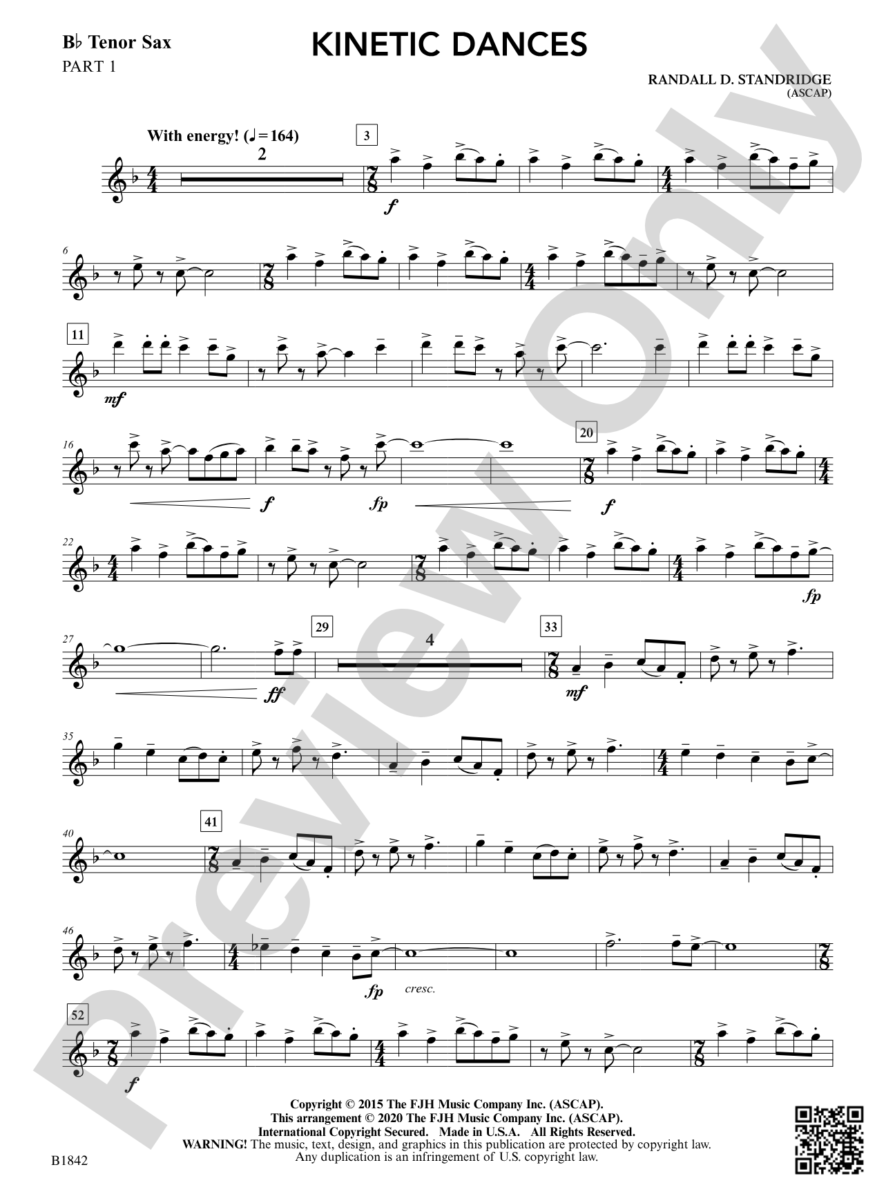 Kinetic Dances: Part 1 - B-flat Tenor Saxophone
