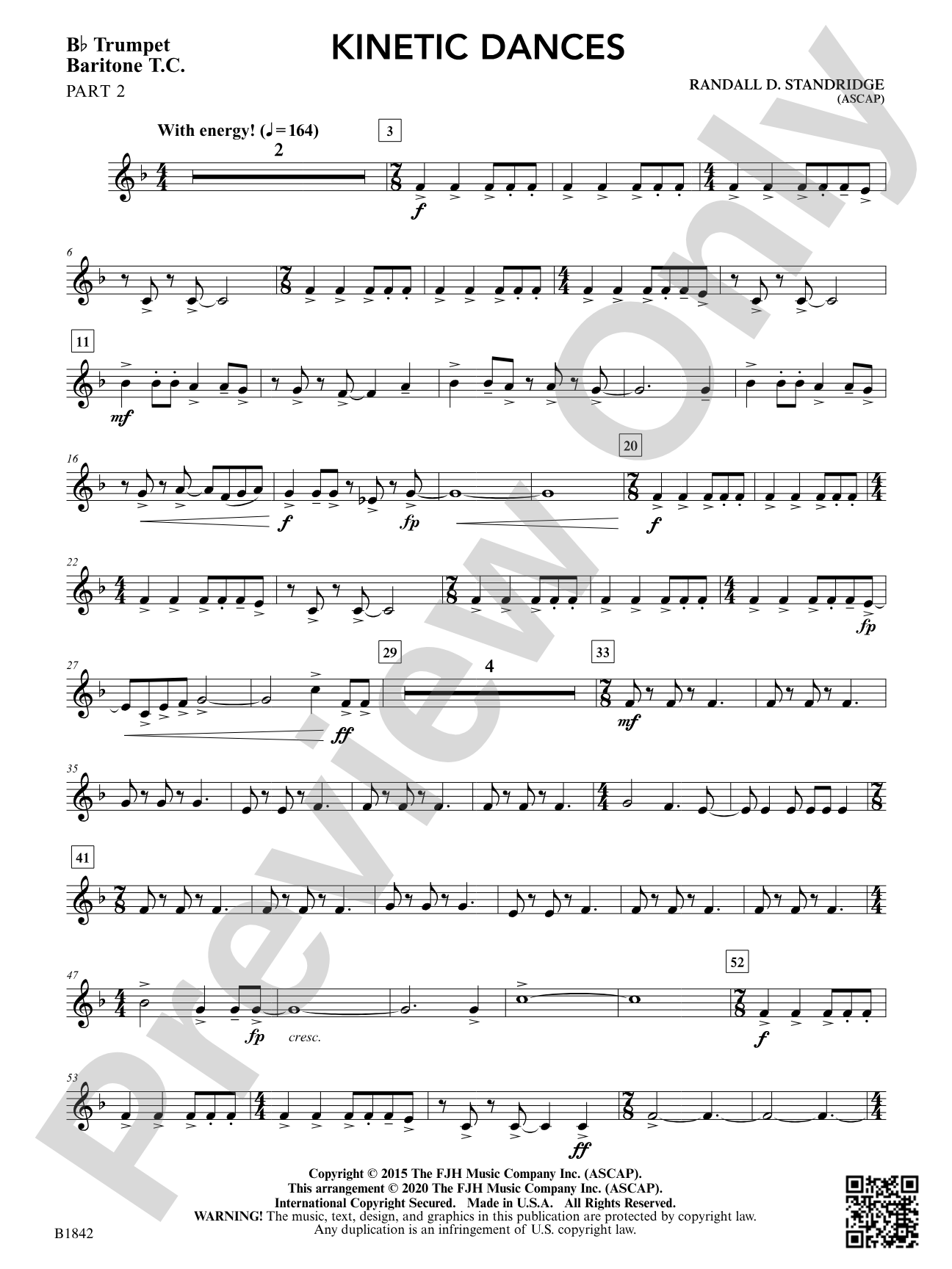 Kinetic Dances: Part 2 - B-flat Trumpet / Baritone T.C.