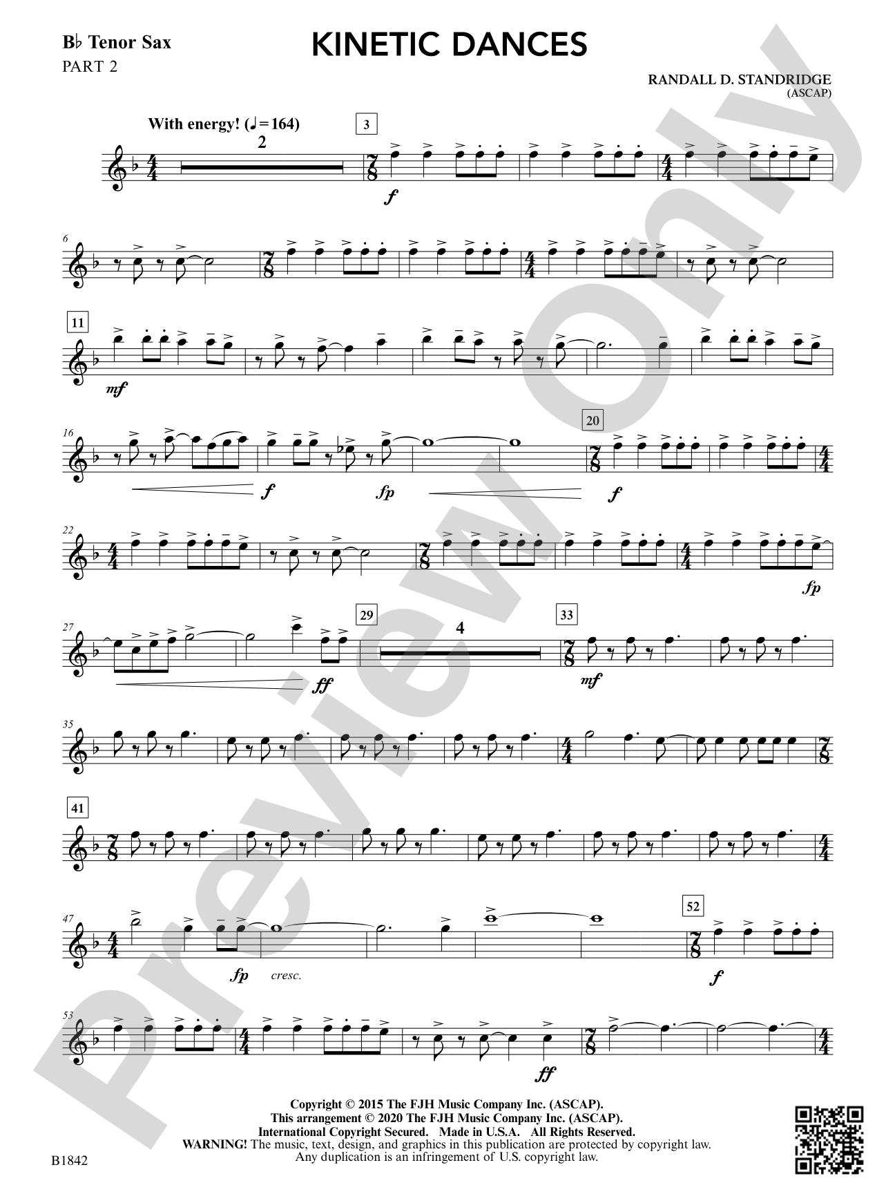 Kinetic Dances: Part 2 - B-flat Tenor Saxophone