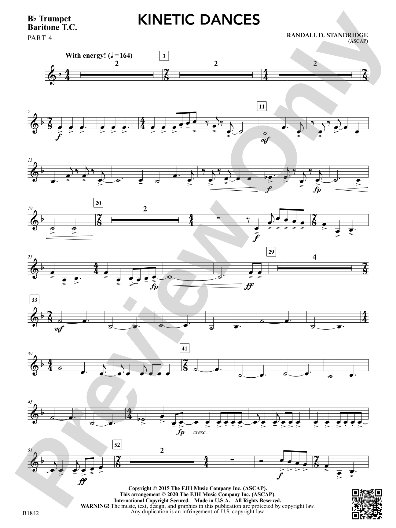 Kinetic Dances: Part 4 - B-flat Trumpet / Baritone T.C.