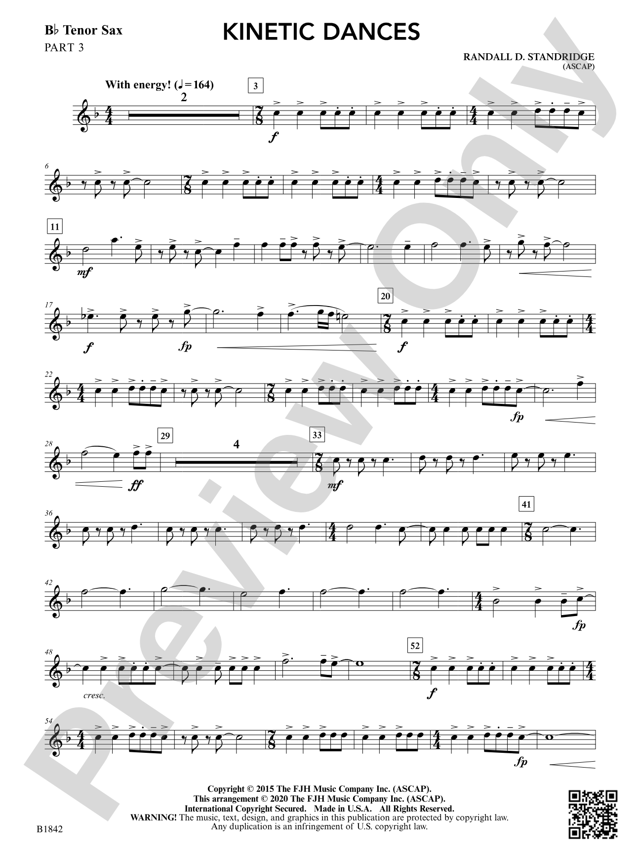 Kinetic Dances: Part 3 - B-flat Tenor Saxophone