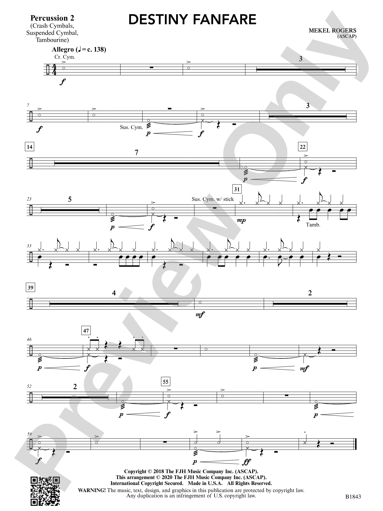 Destiny Fanfare: Percussion 2