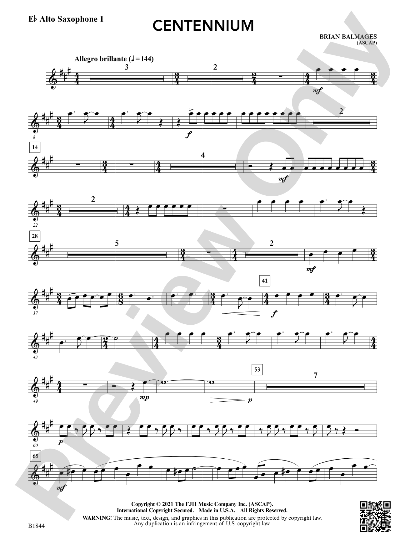 Centennium: E-flat Alto Saxophone 1