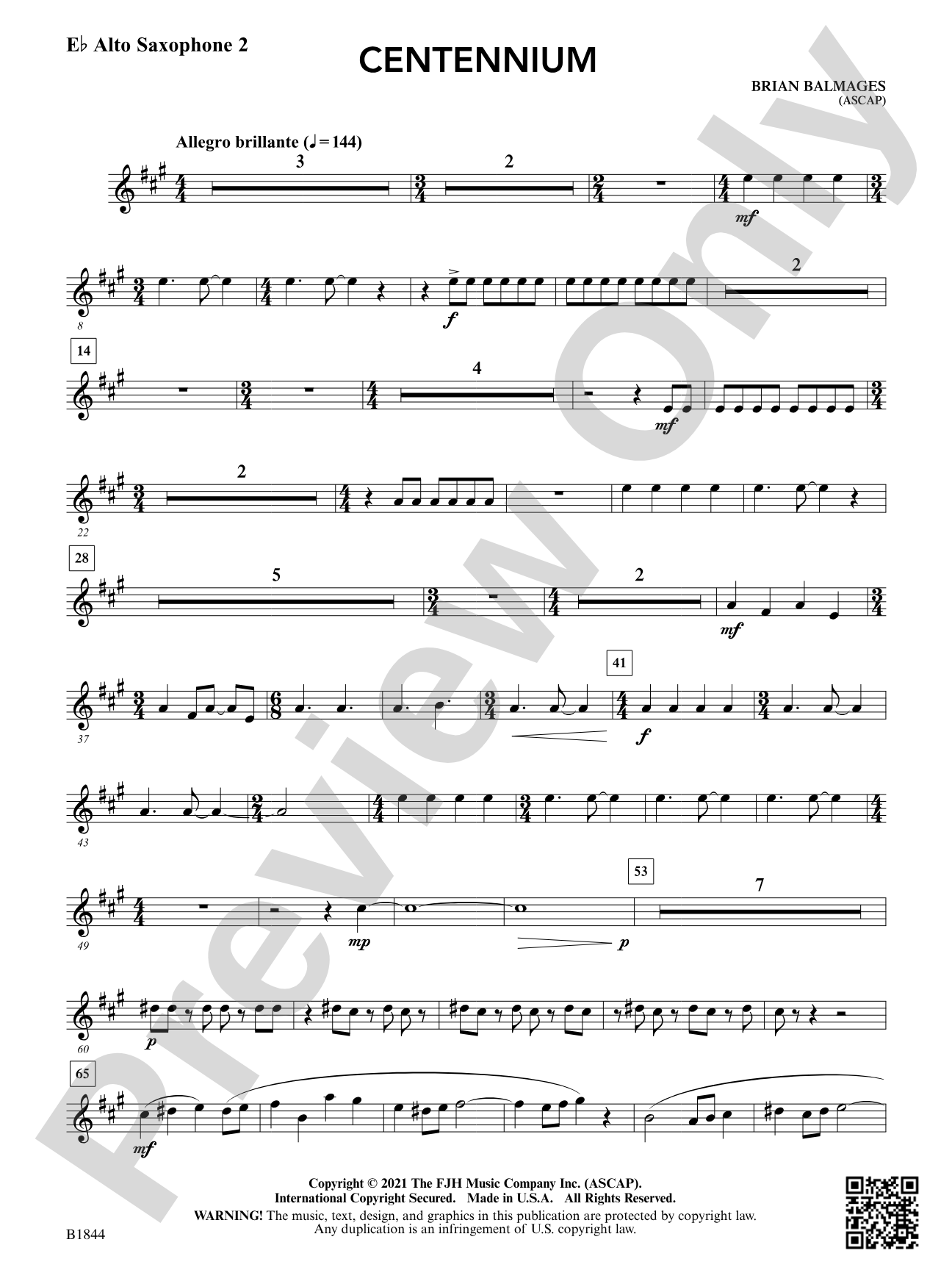 Centennium: E-flat Alto Saxophone 2
