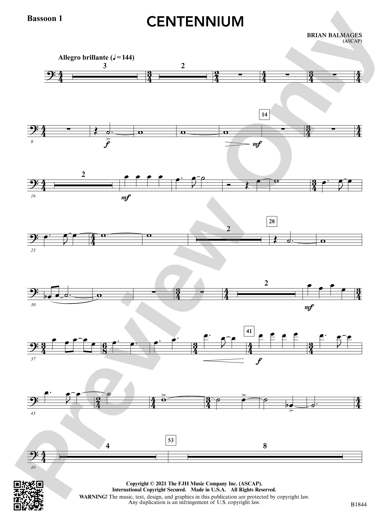 Centennium: Bassoon 1