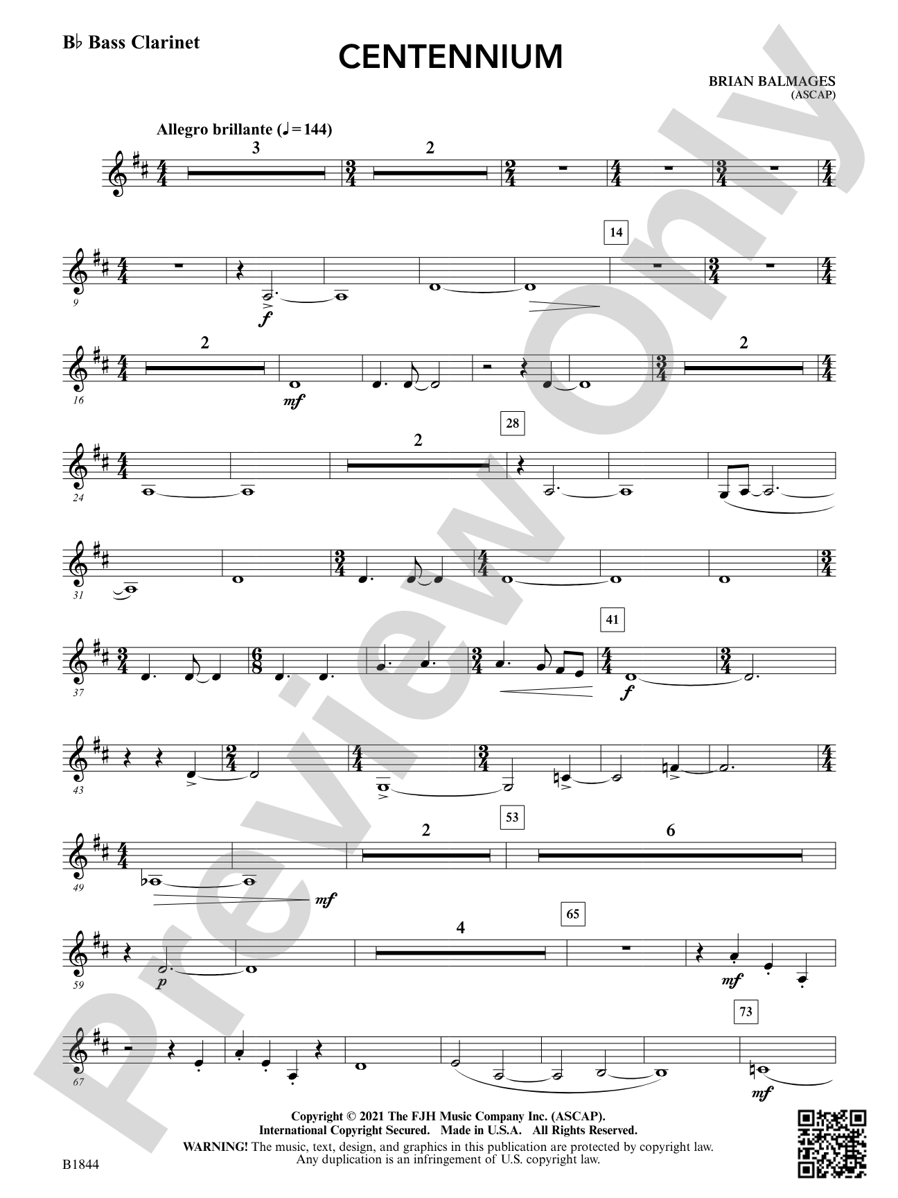 Centennium: B-flat Bass Clarinet