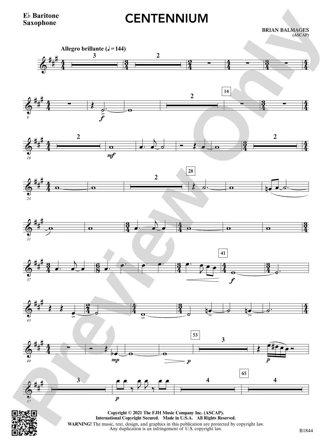 Centennium: E-flat Baritone Saxophone