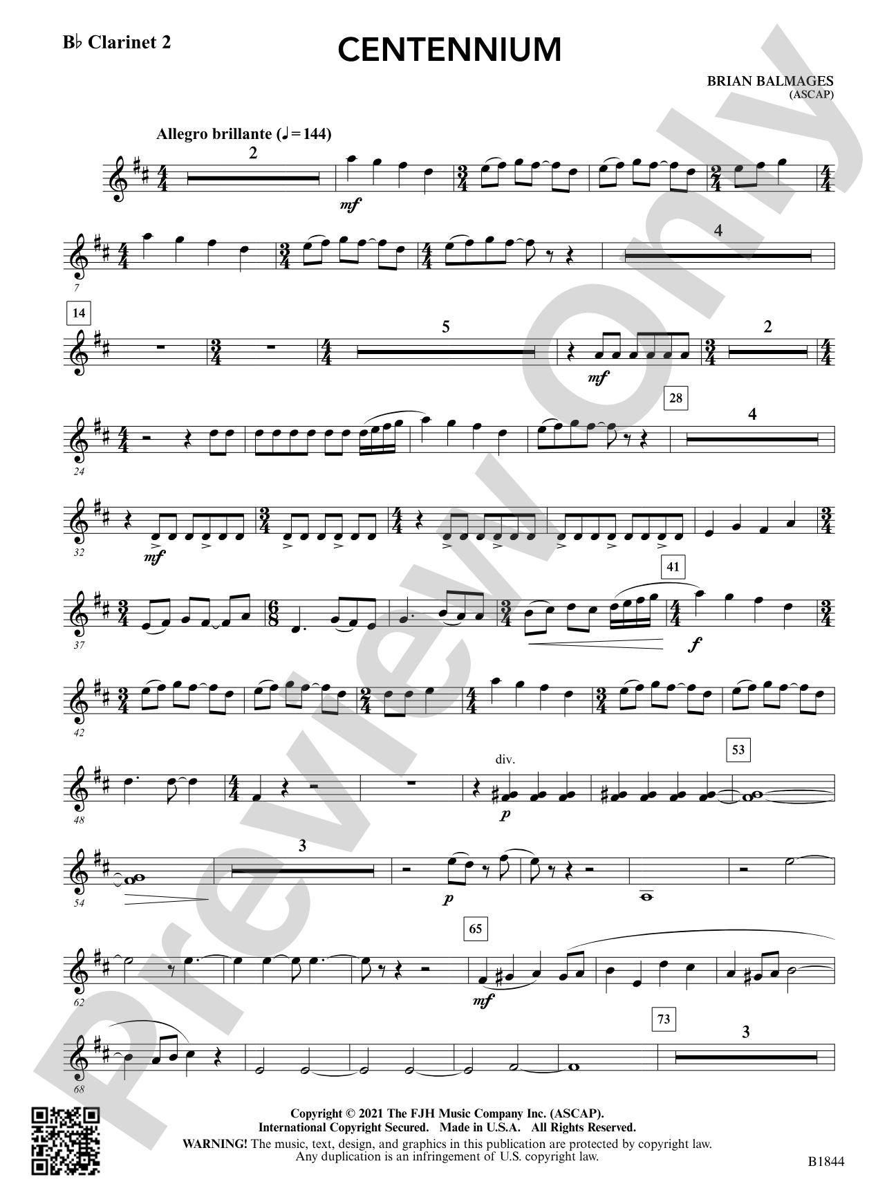 Centennium: B-flat Clarinet 2