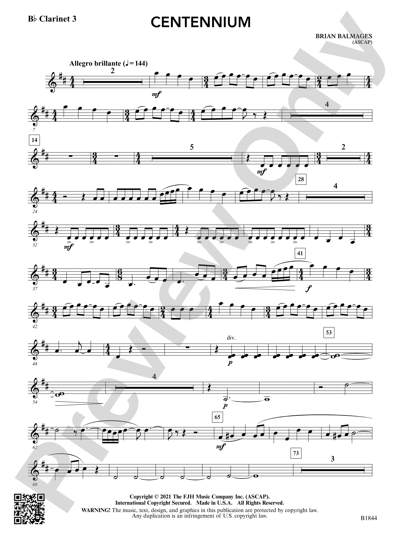 Centennium: B-flat Clarinet 3