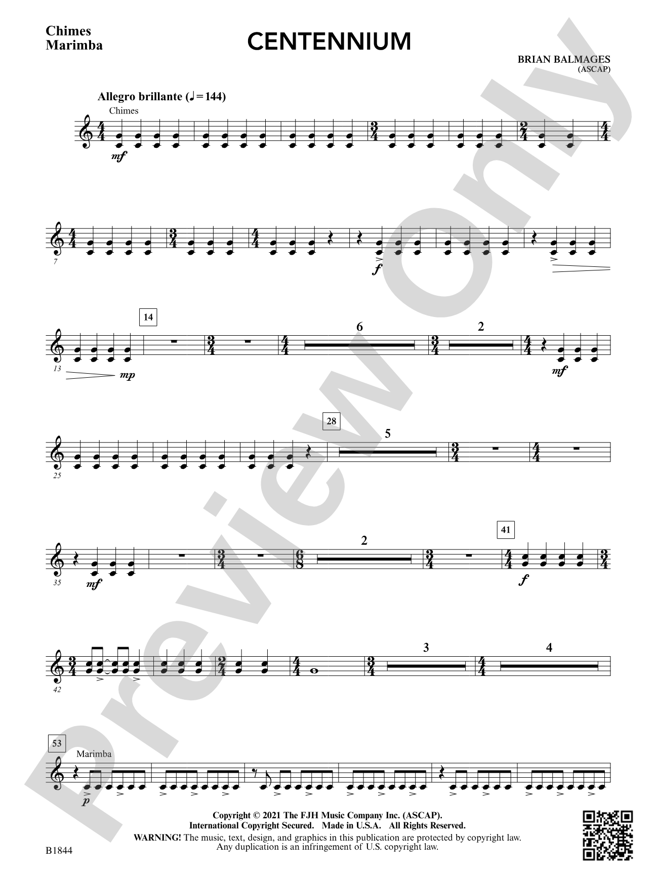 Centennium: Chimes/Marimba