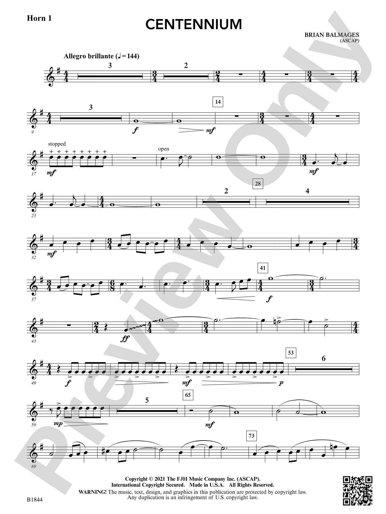 Centennium: F Horn 1