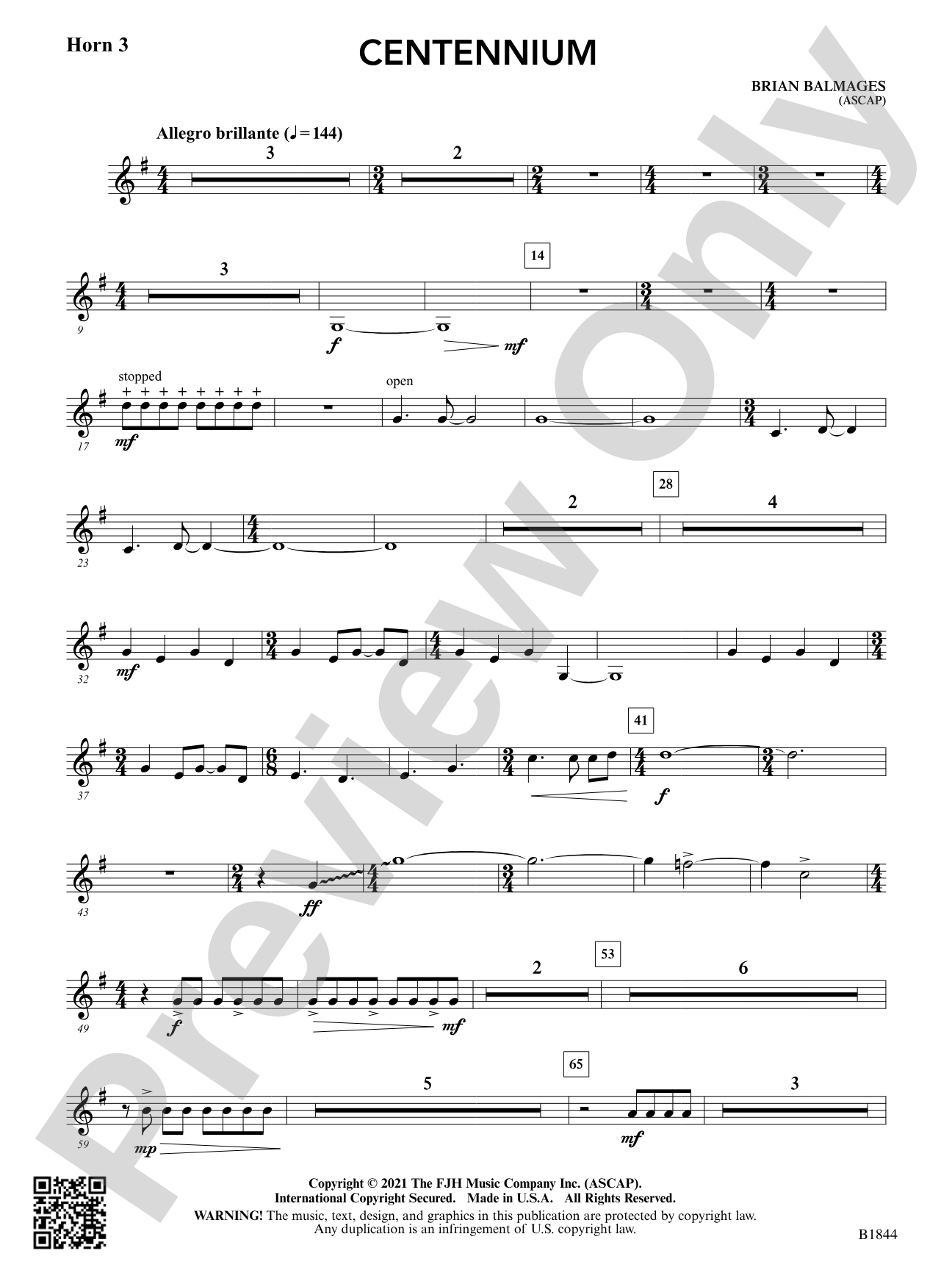 Centennium: F Horn 3