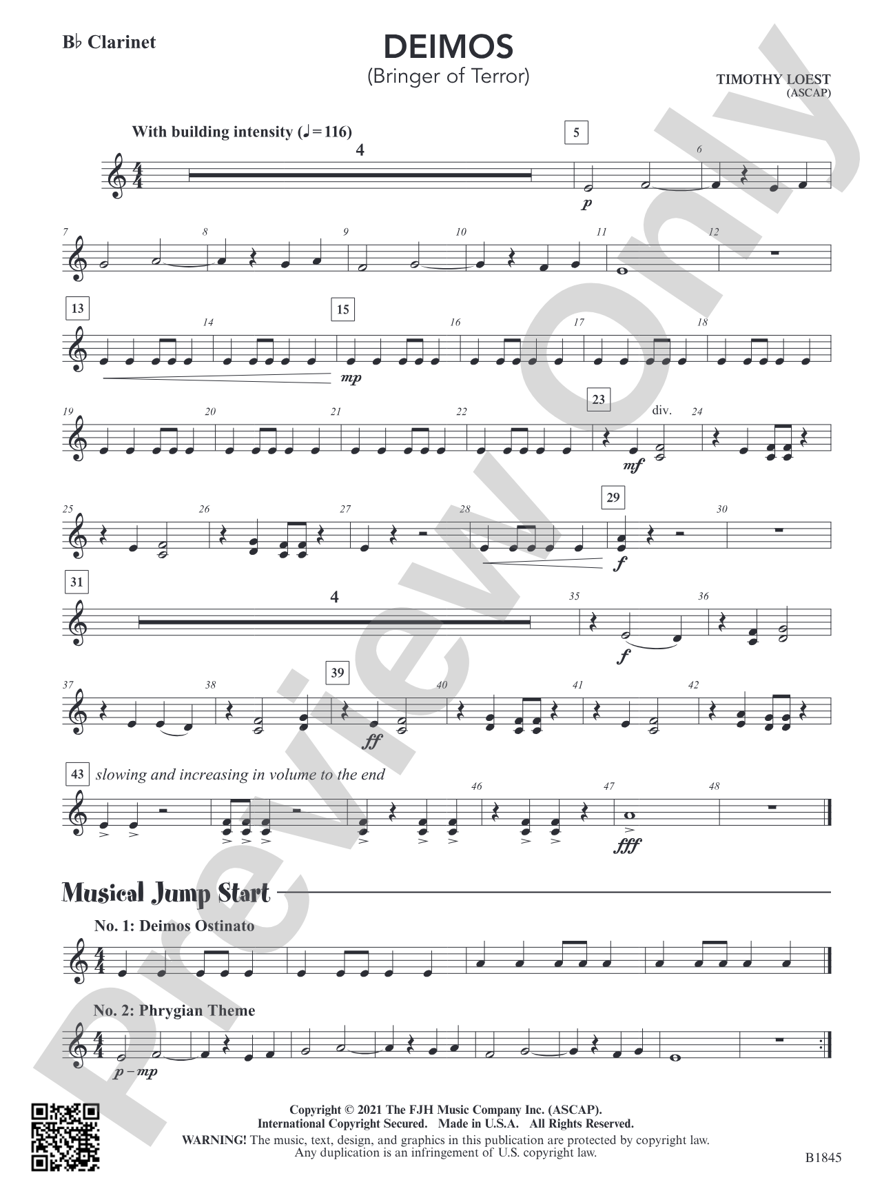 Deimos (Bringer of Terror): B-flat Clarinet