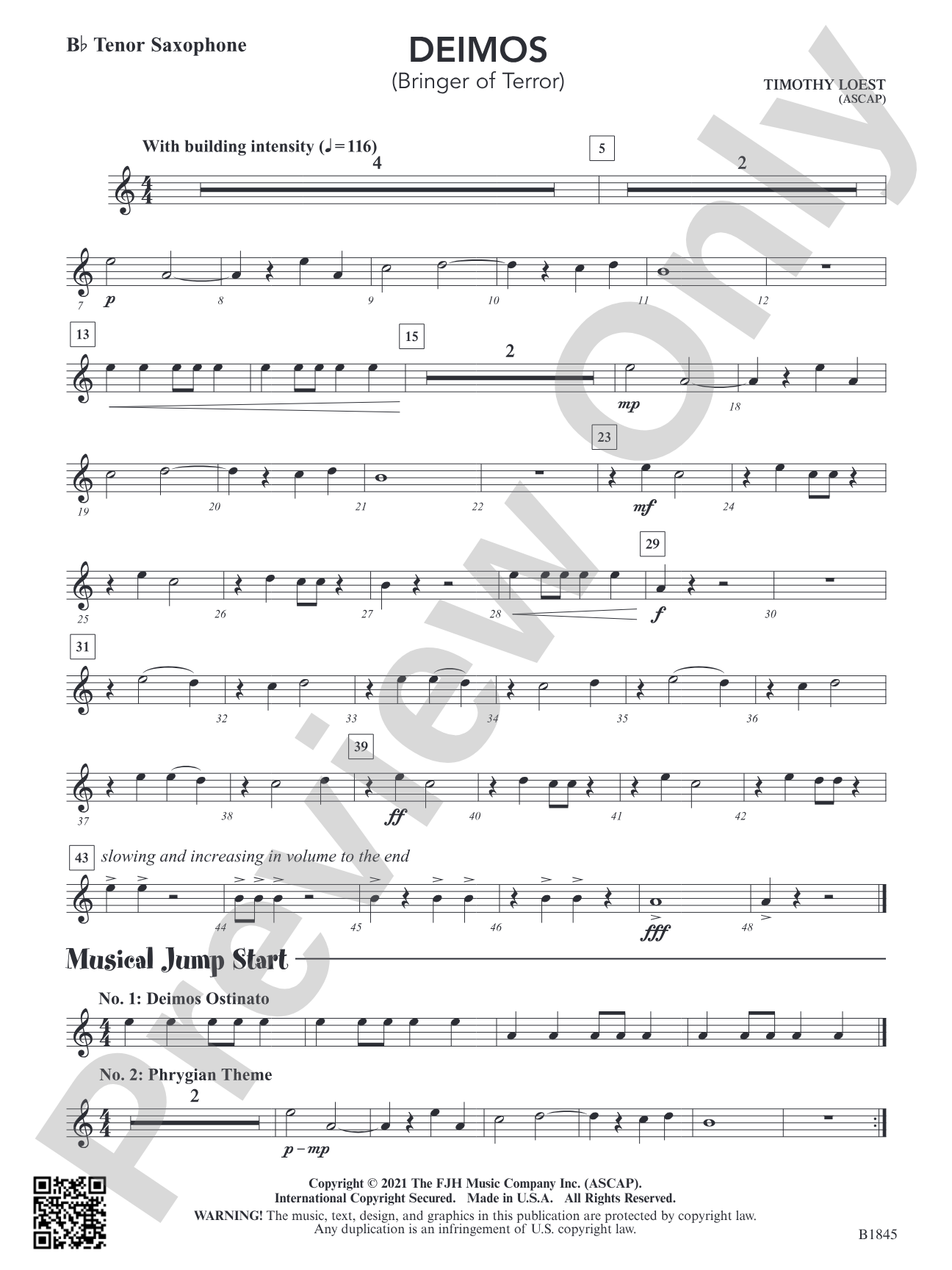 Deimos (Bringer of Terror): B-flat Tenor Saxophone