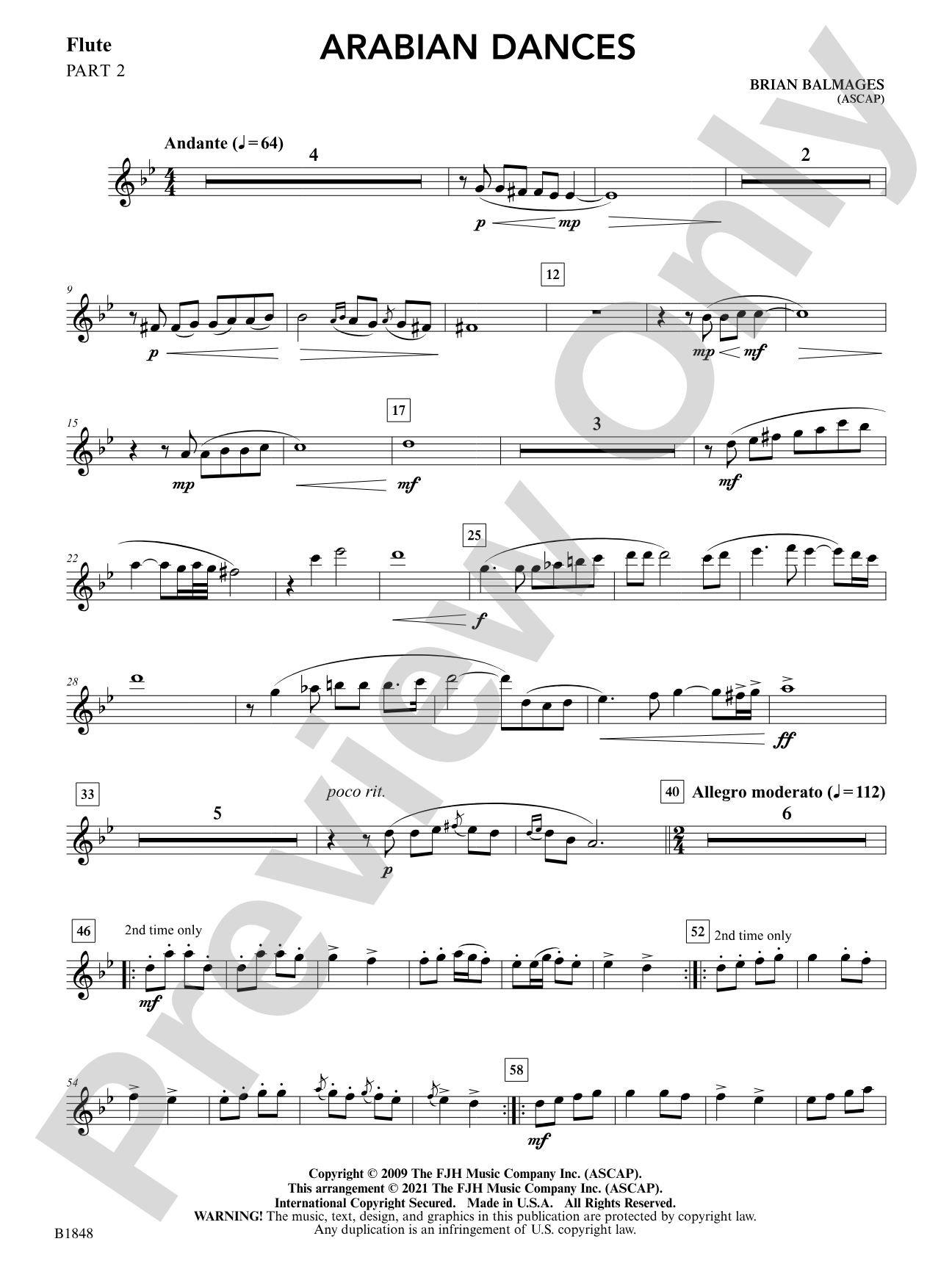 Arabian Dances: Part 2 - Flute
