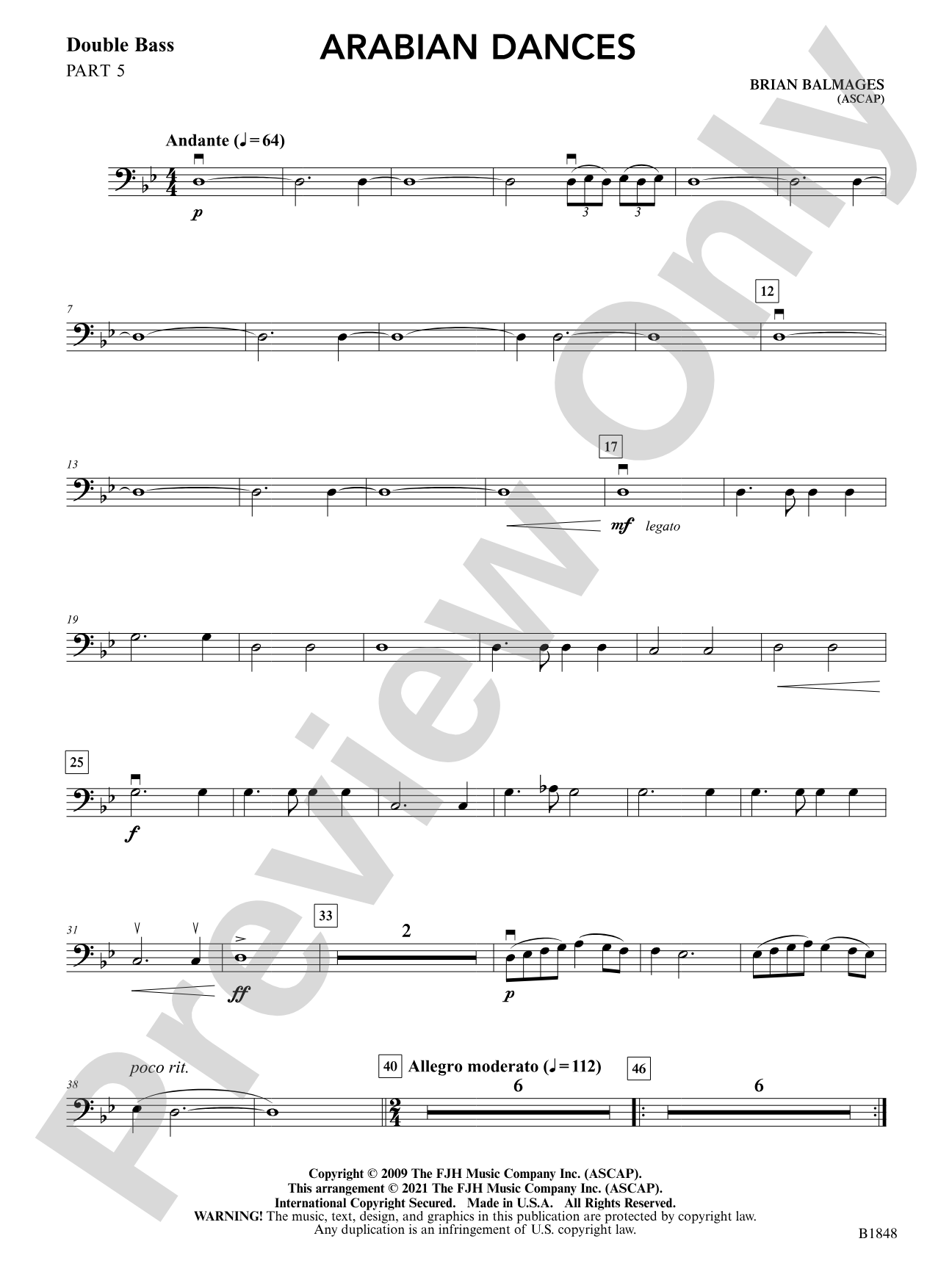 Arabian Dances: Part 5 - Double Bass
