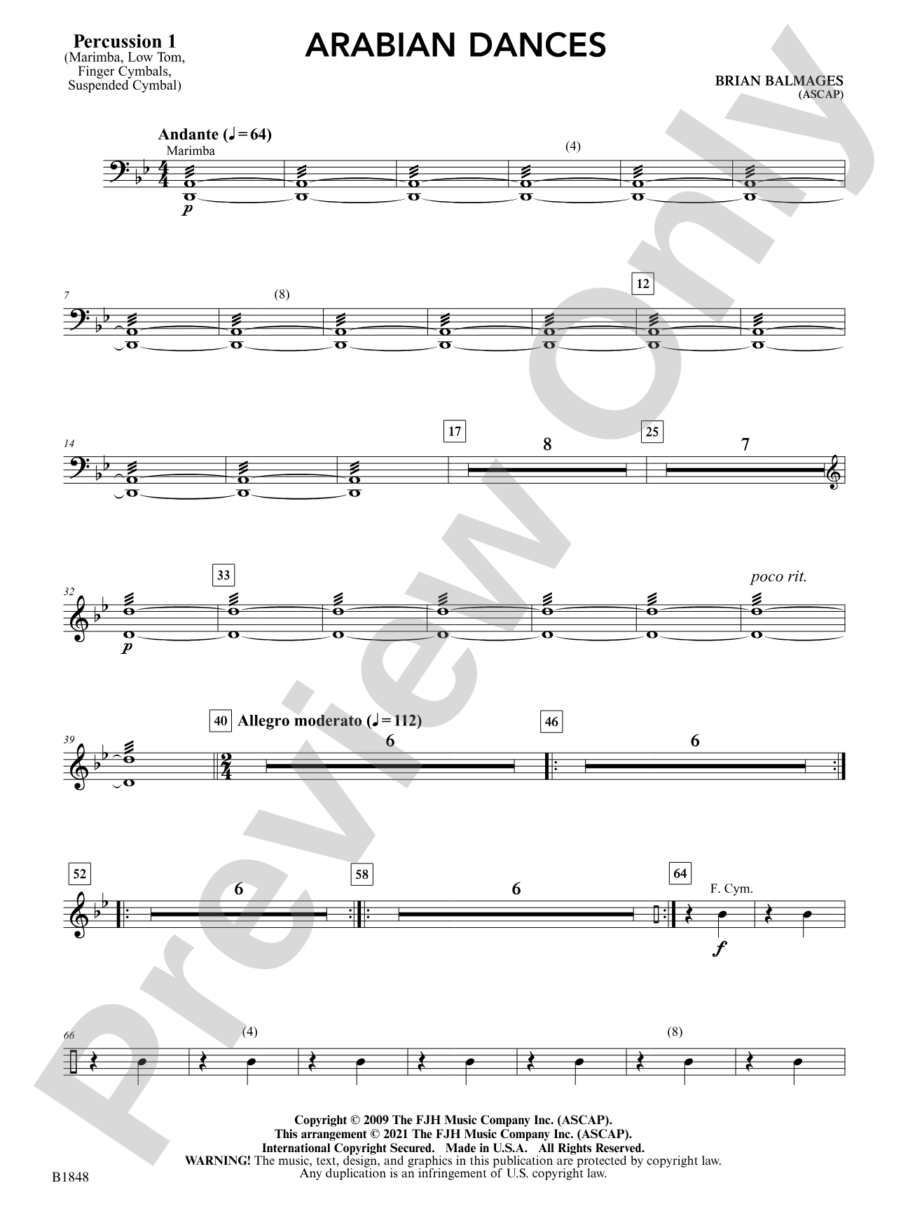 Arabian Dances: Percussion 1