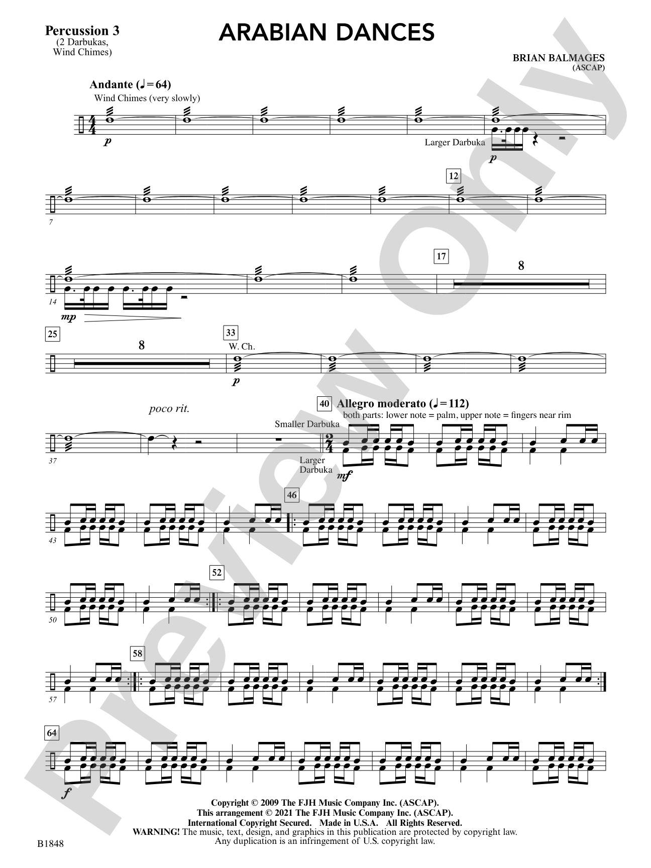 Arabian Dances: Percussion 3