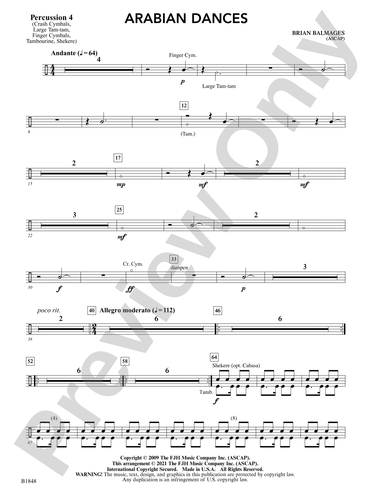 Arabian Dances: Percussion 4