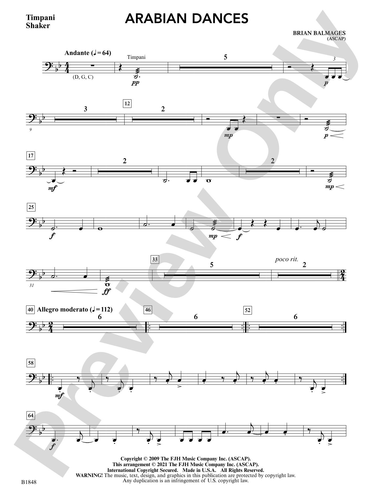 Arabian Dances: Timpani / Shaker