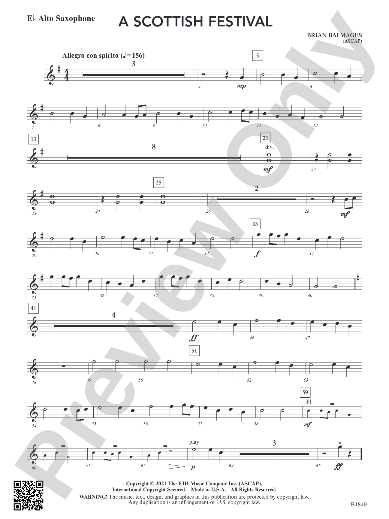 A Scottish Festival: E-flat Alto Saxophone