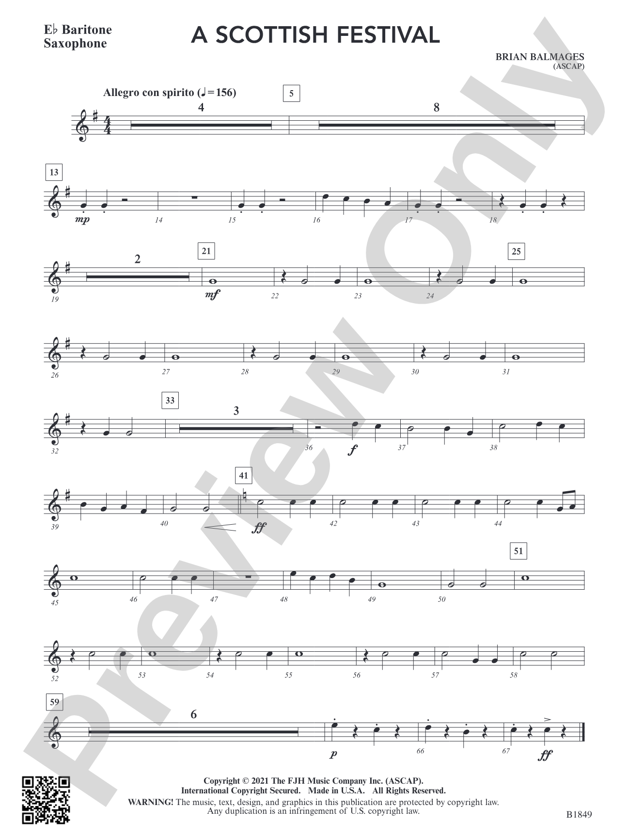 A Scottish Festival: E-flat Baritone Saxophone