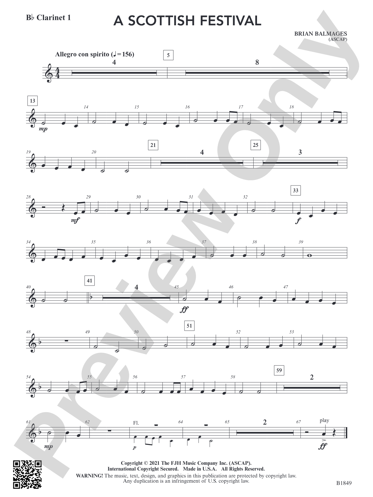A Scottish Festival: B-flat Clarinet 1