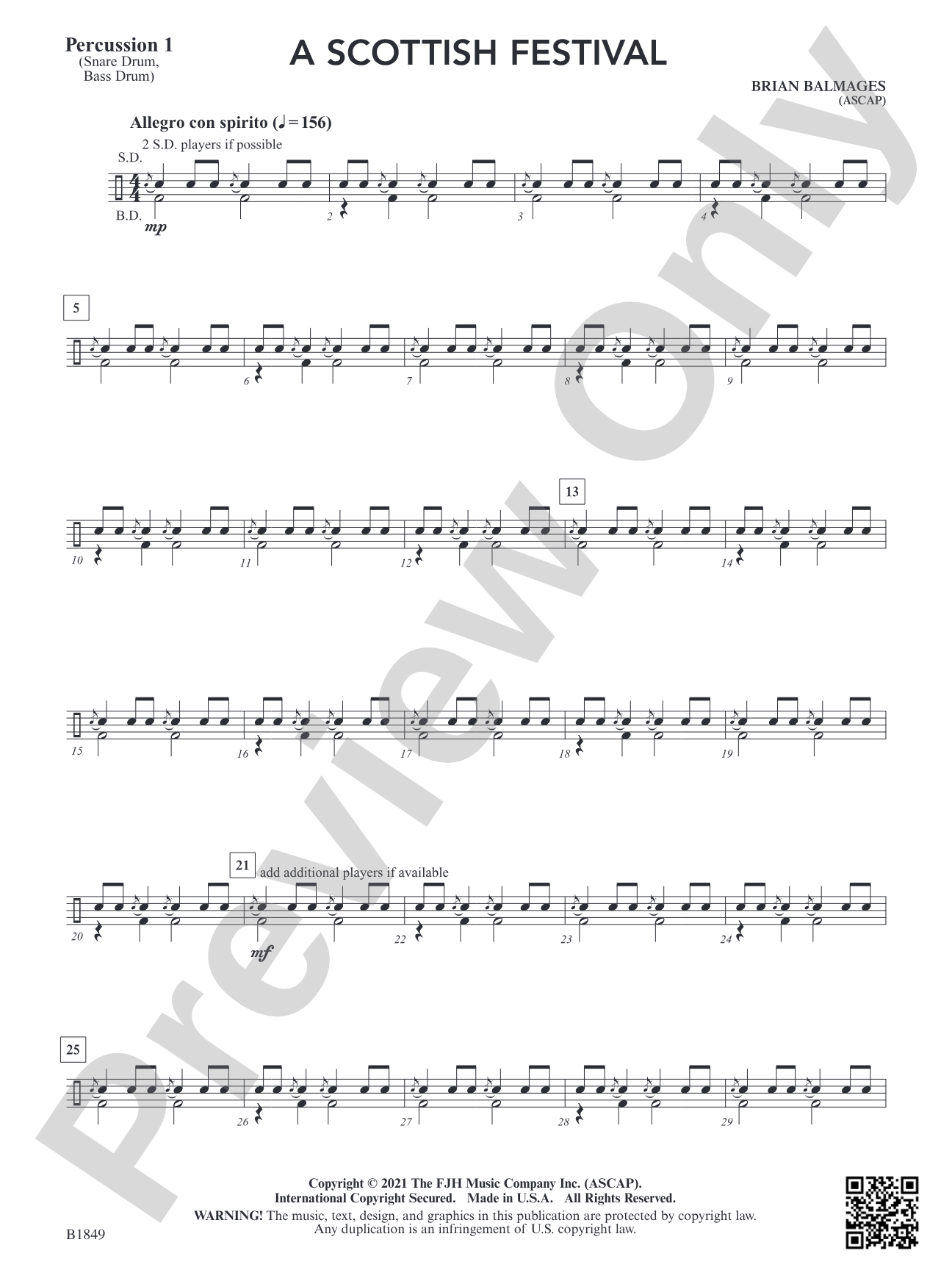A Scottish Festival: Percussion 1