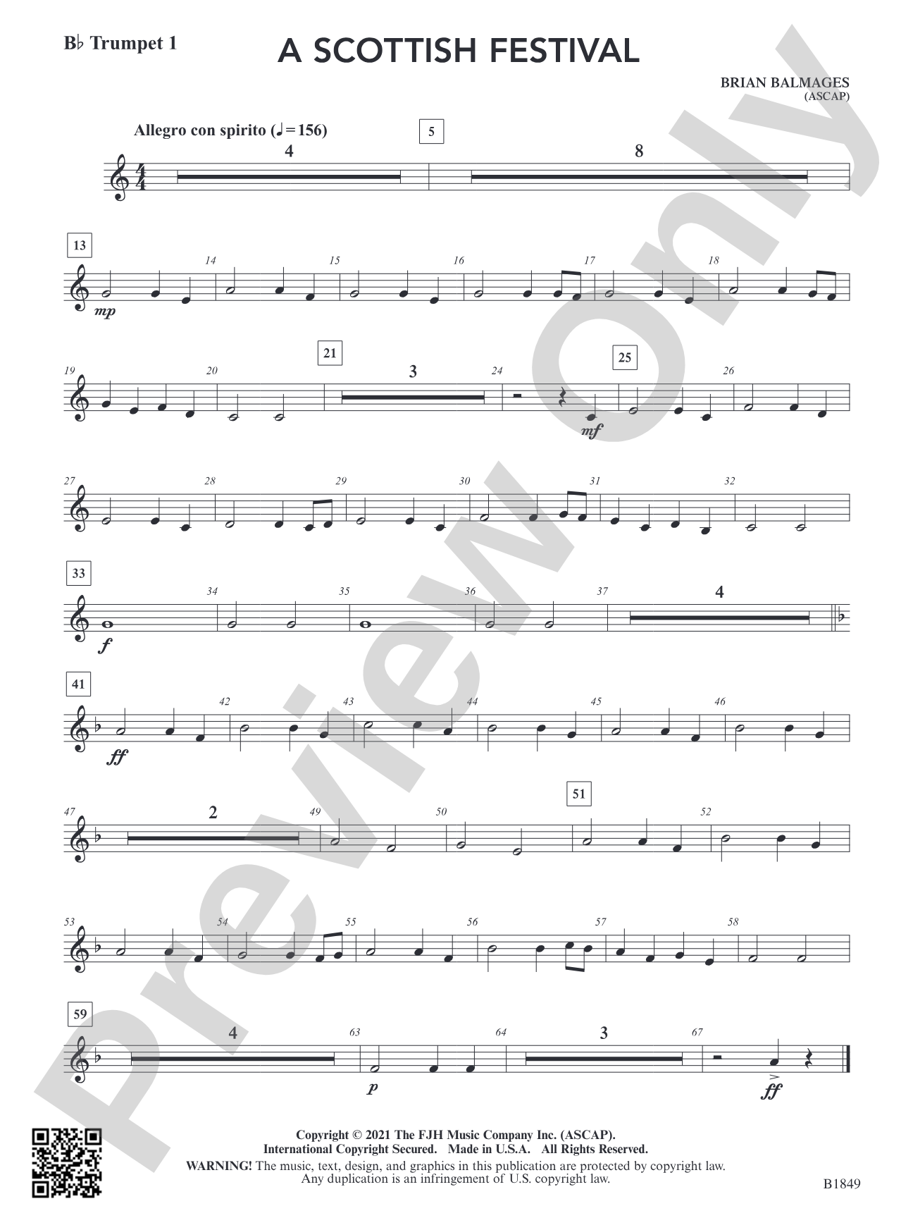 A Scottish Festival: B-flat Trumpet 1