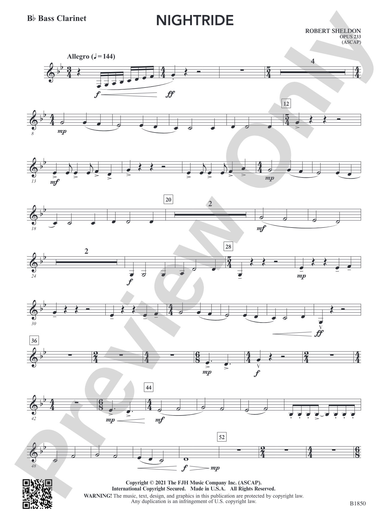 Nightride: B-flat Bass Clarinet