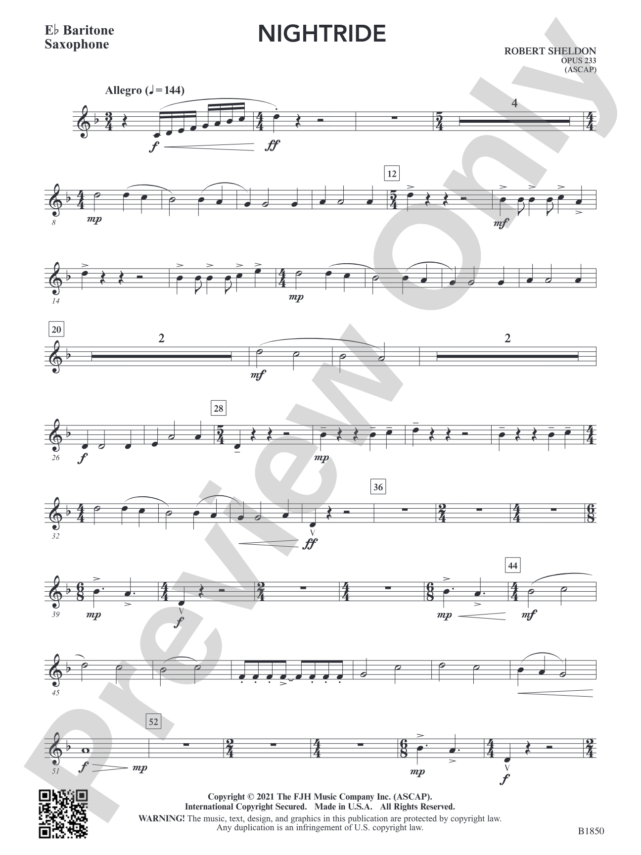 Nightride: E-flat Baritone Saxophone