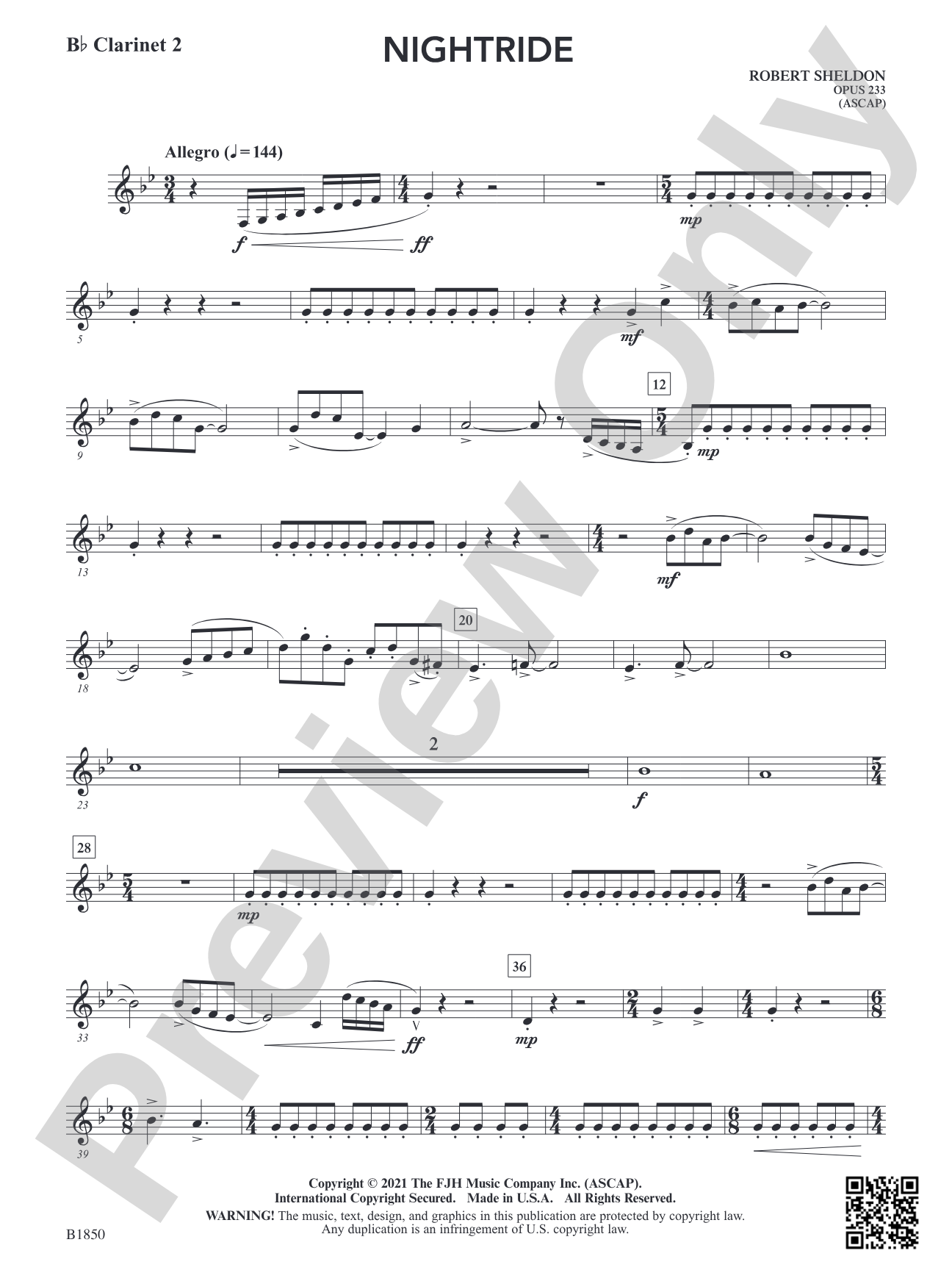 Nightride: B-flat Clarinet 2