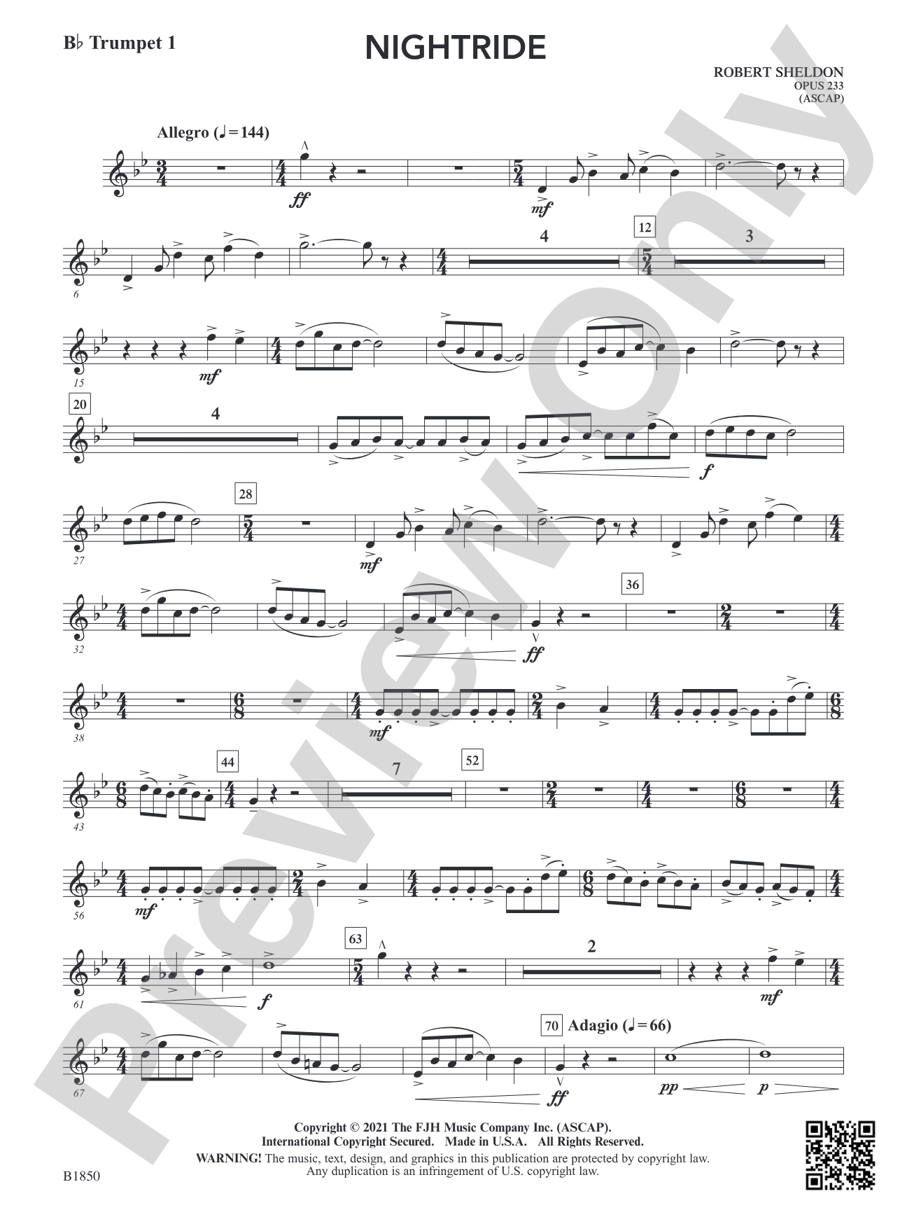 Nightride: B-flat Trumpet 1