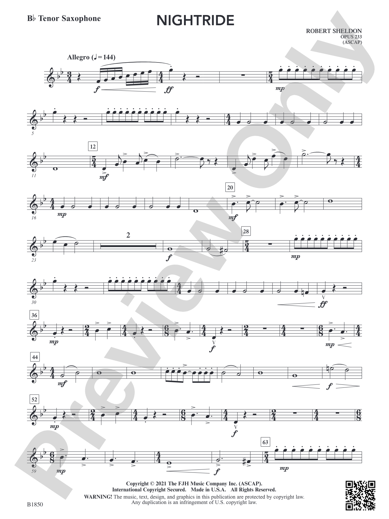 Nightride: B-flat Tenor Saxophone