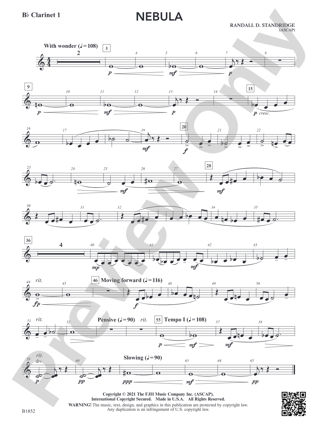 Nebula: B-flat Clarinet 1