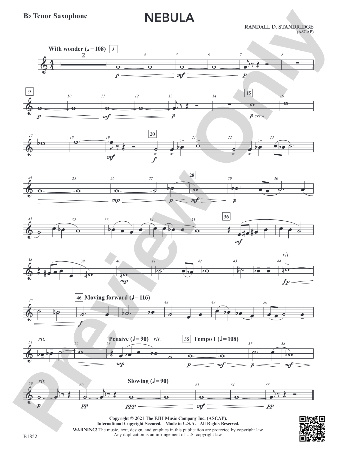 Nebula: B-flat Tenor Saxophone
