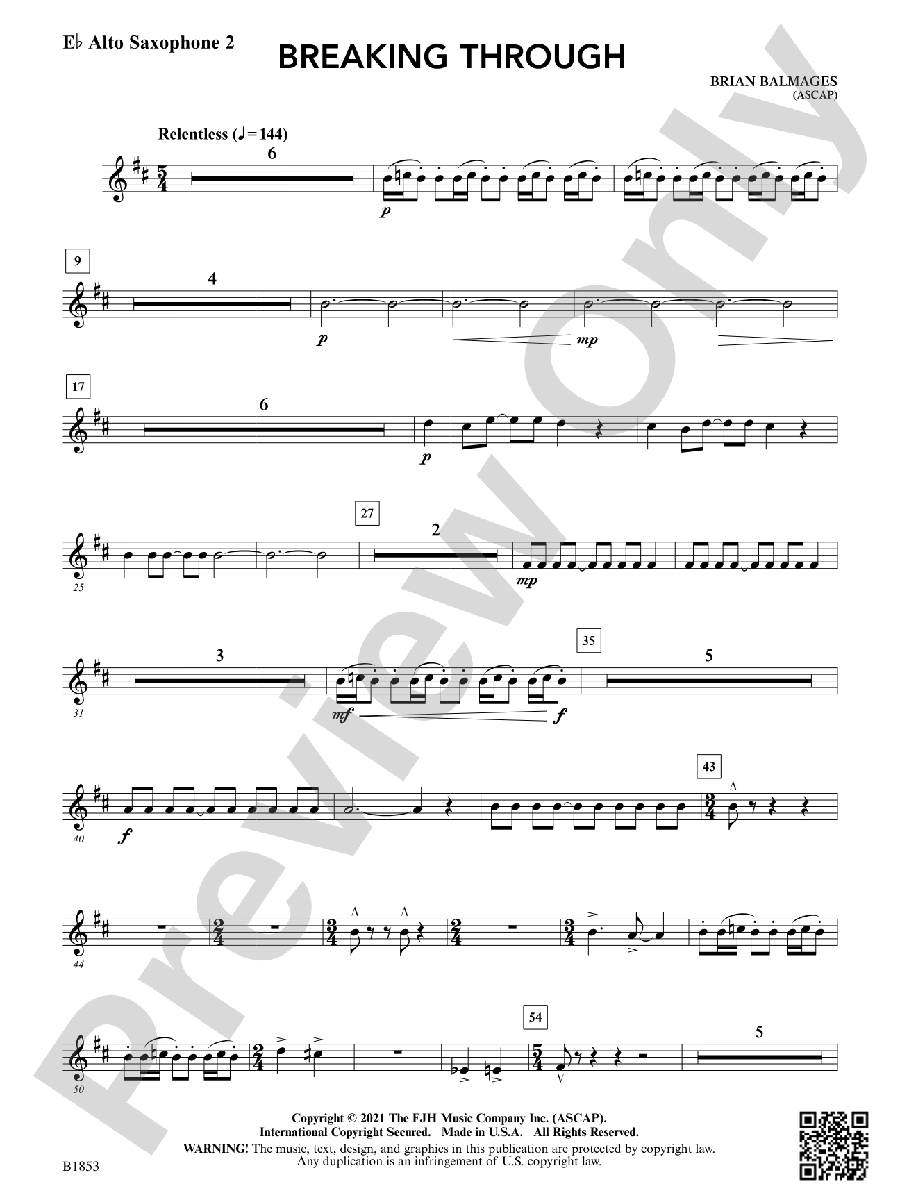 Breaking Through: E-flat Alto Saxophone 2
