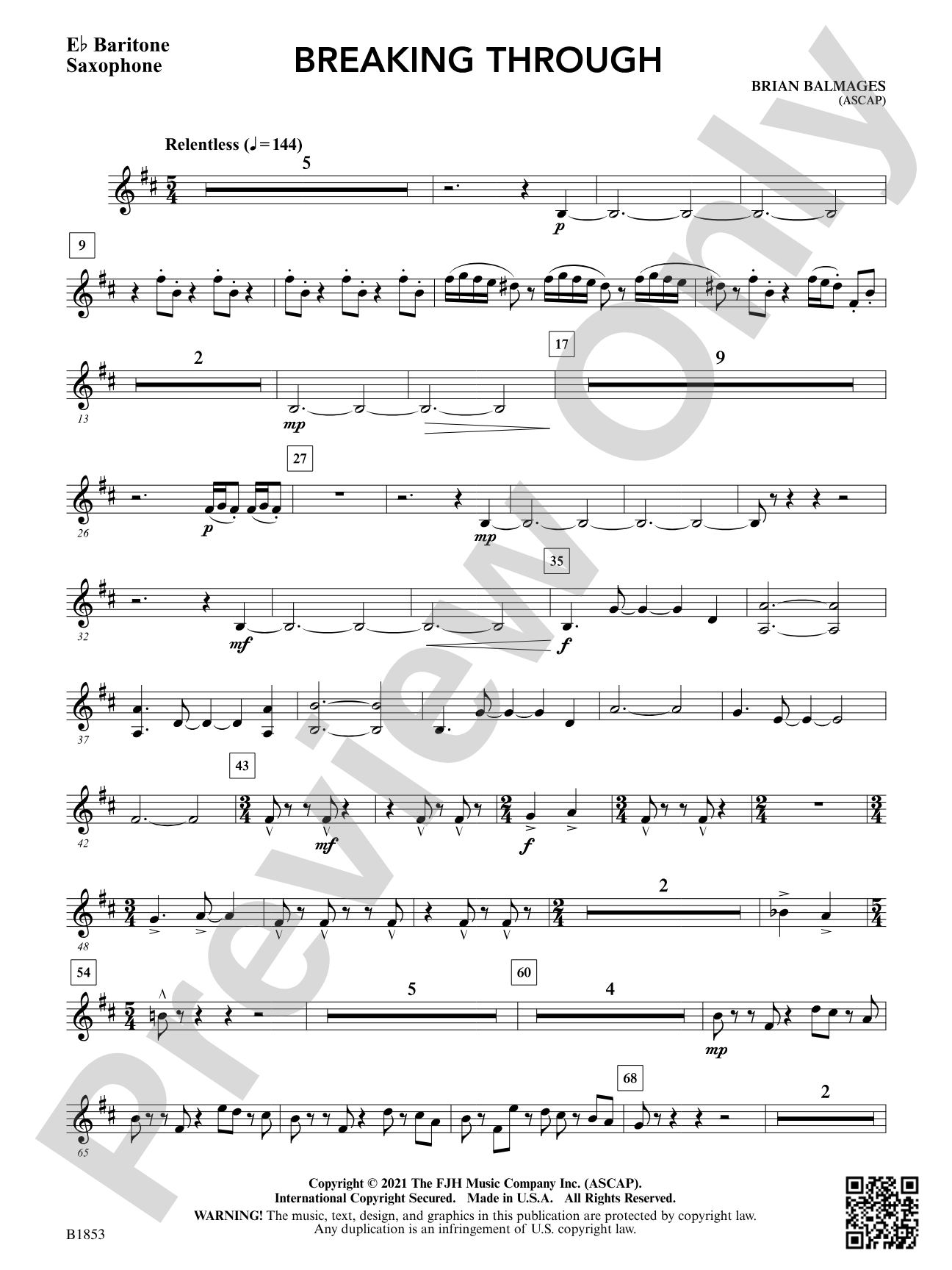 Breaking Through: E-flat Baritone Saxophone
