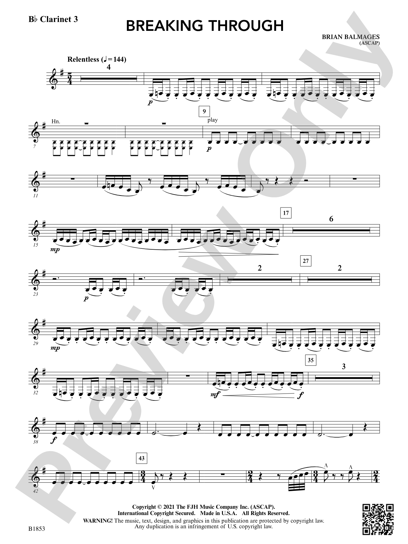 Breaking Through: B-flat Clarinet 3