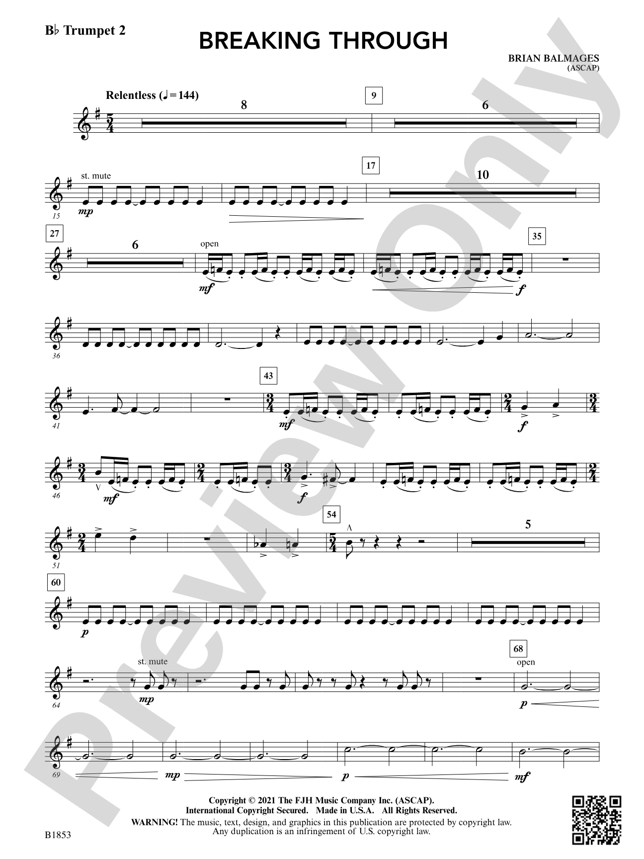 Breaking Through: B-flat Trumpet 2