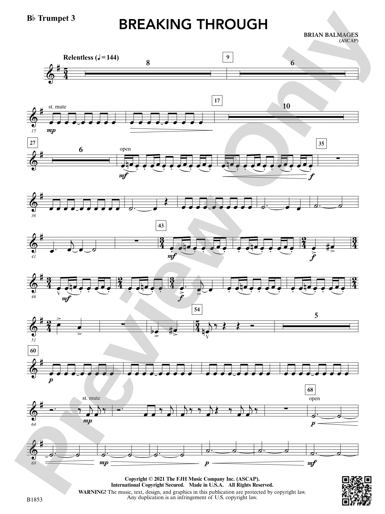 Breaking Through: B-flat Trumpet 3