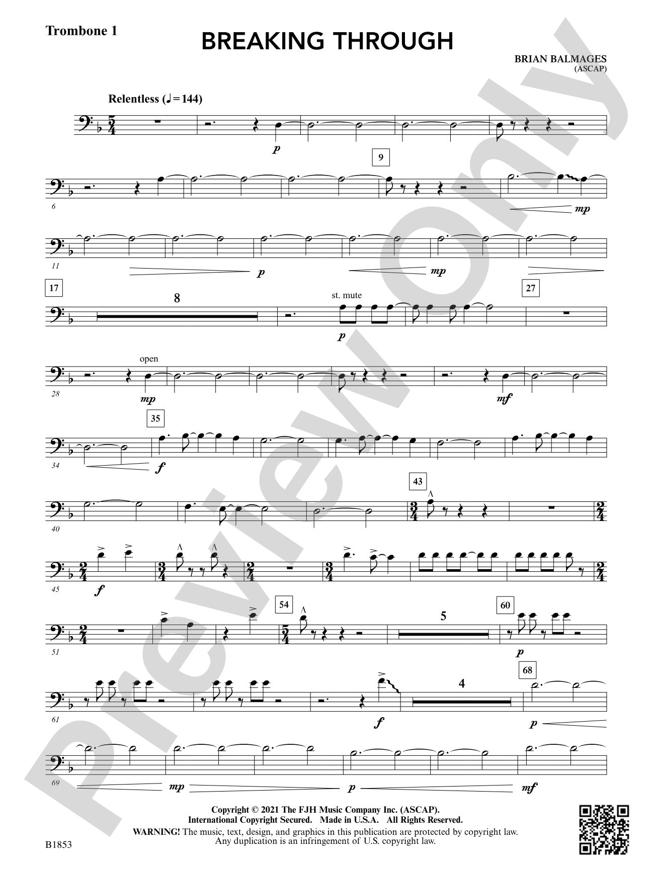 Breaking Through: Trombone 1