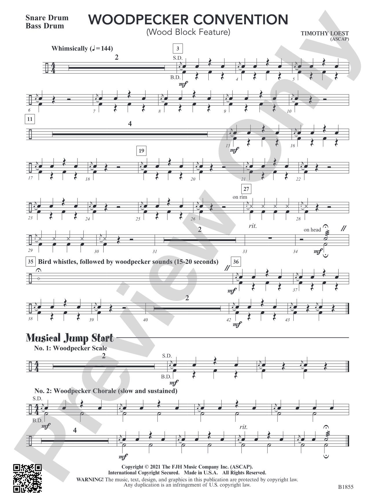 Woodpecker Convention (Wood Block Feature): Snare Drum / Bass Drum