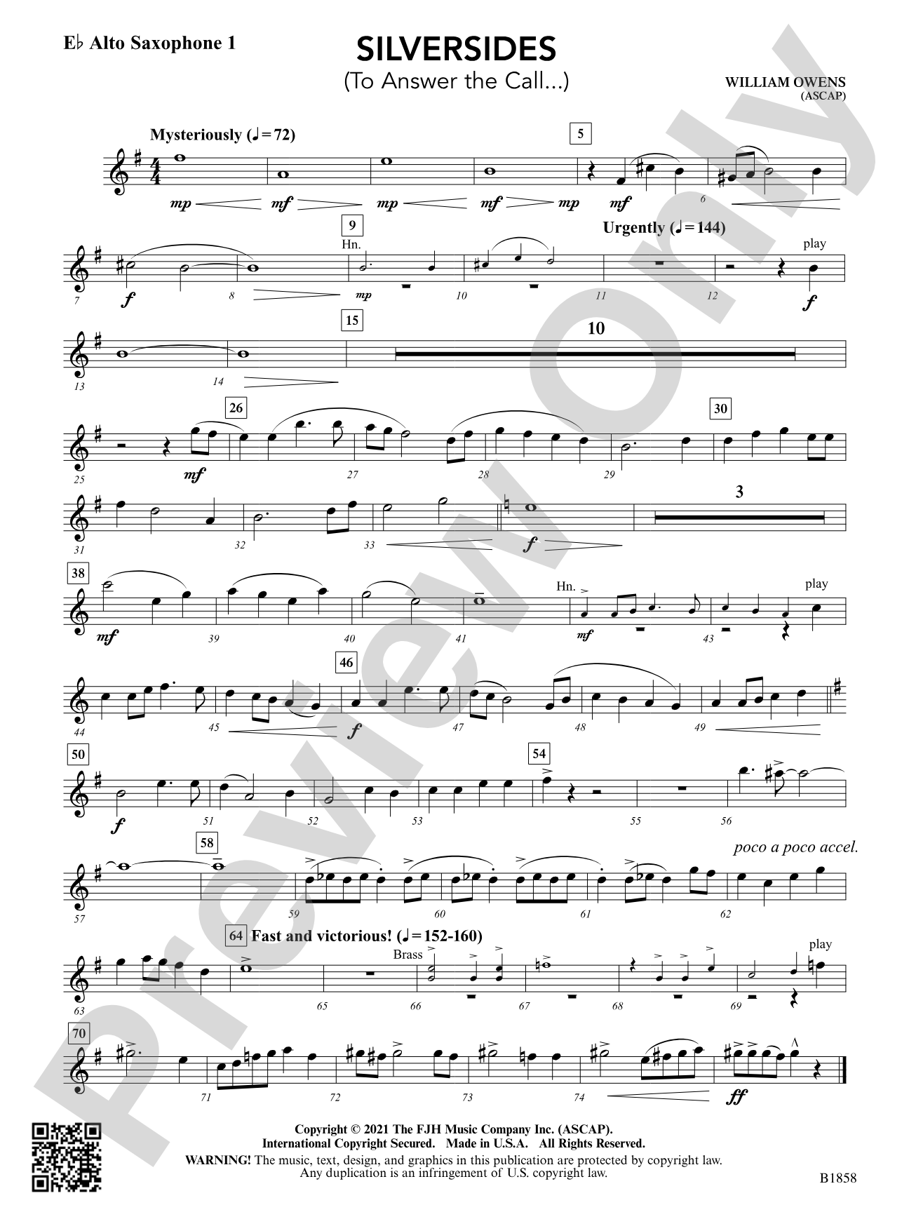 Silversides: E-flat Alto Saxophone 1