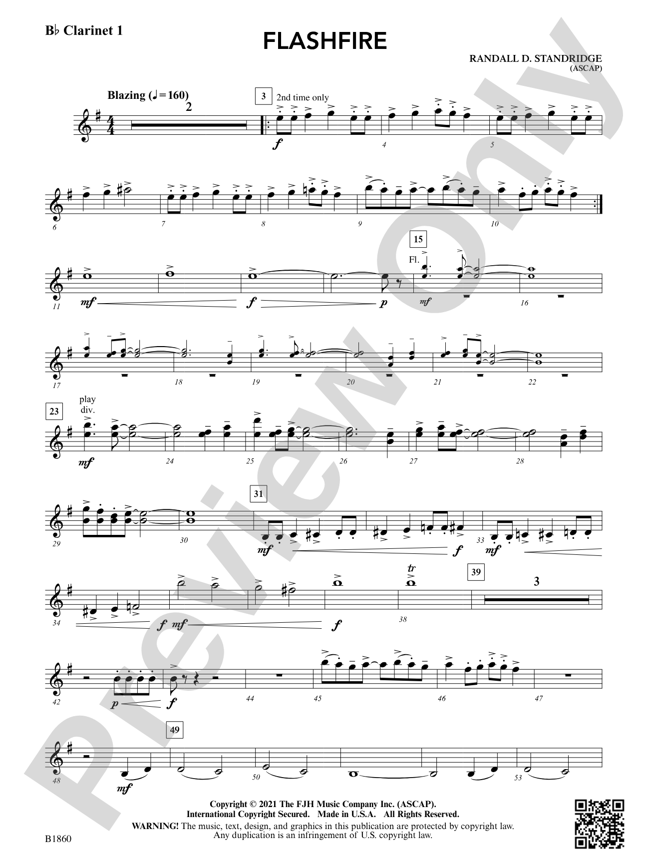 Flashfire: B-flat Clarinet 1