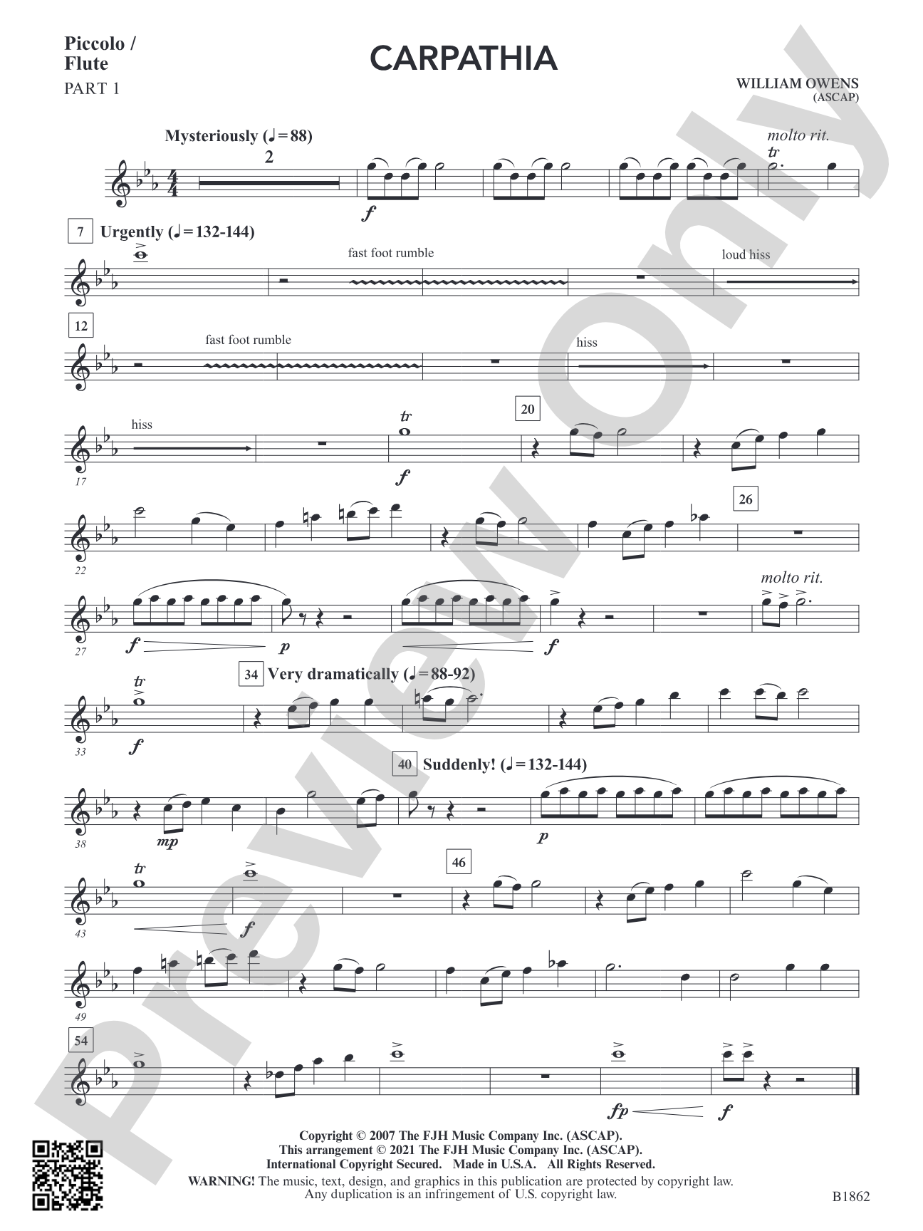 Carpathia: Part 1 - Piccolo / Flute