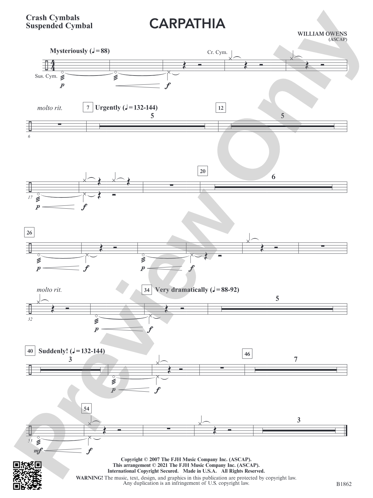 Carpathia: Crash Cymbals/Suspended Cymbal