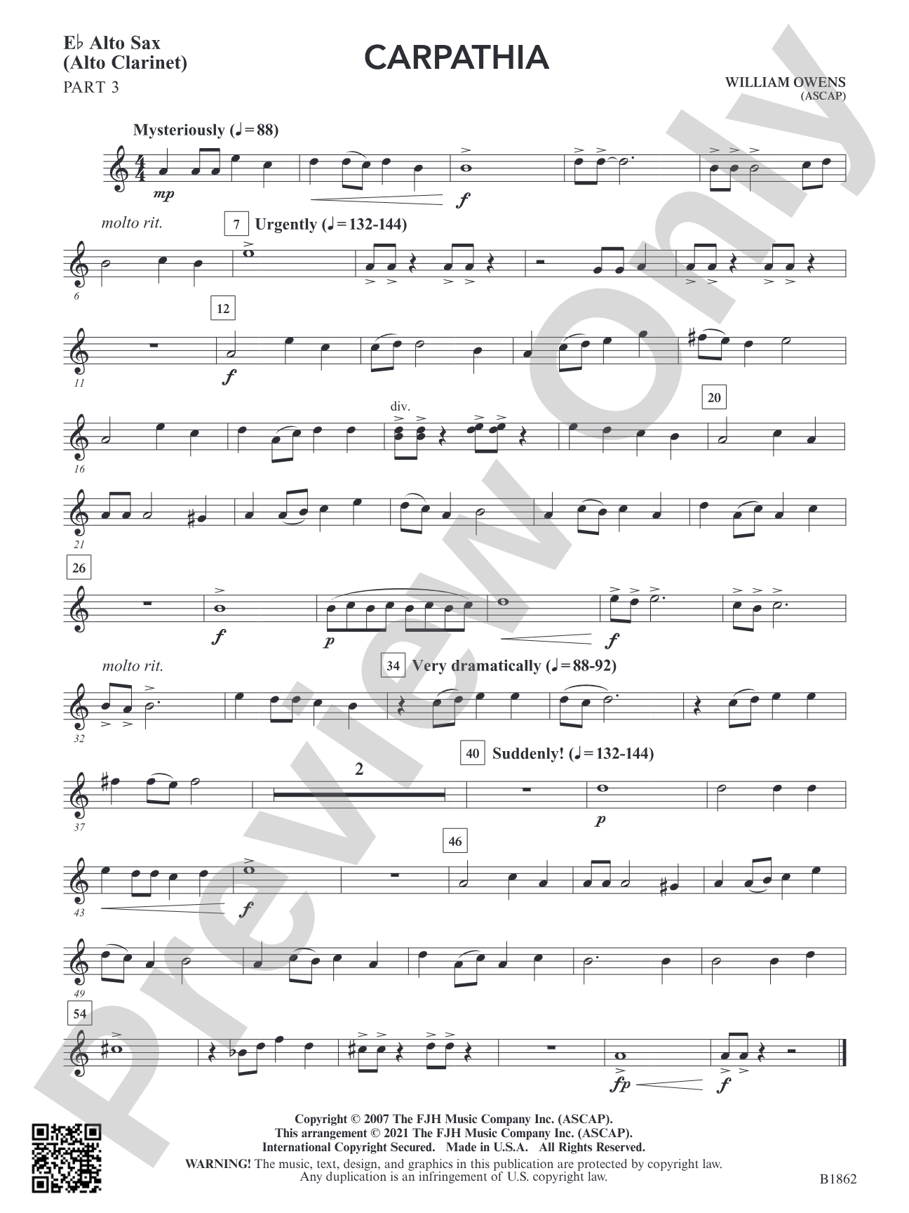 Carpathia: Part 3 - E-flat Alto Sax (Alto Clarinet)