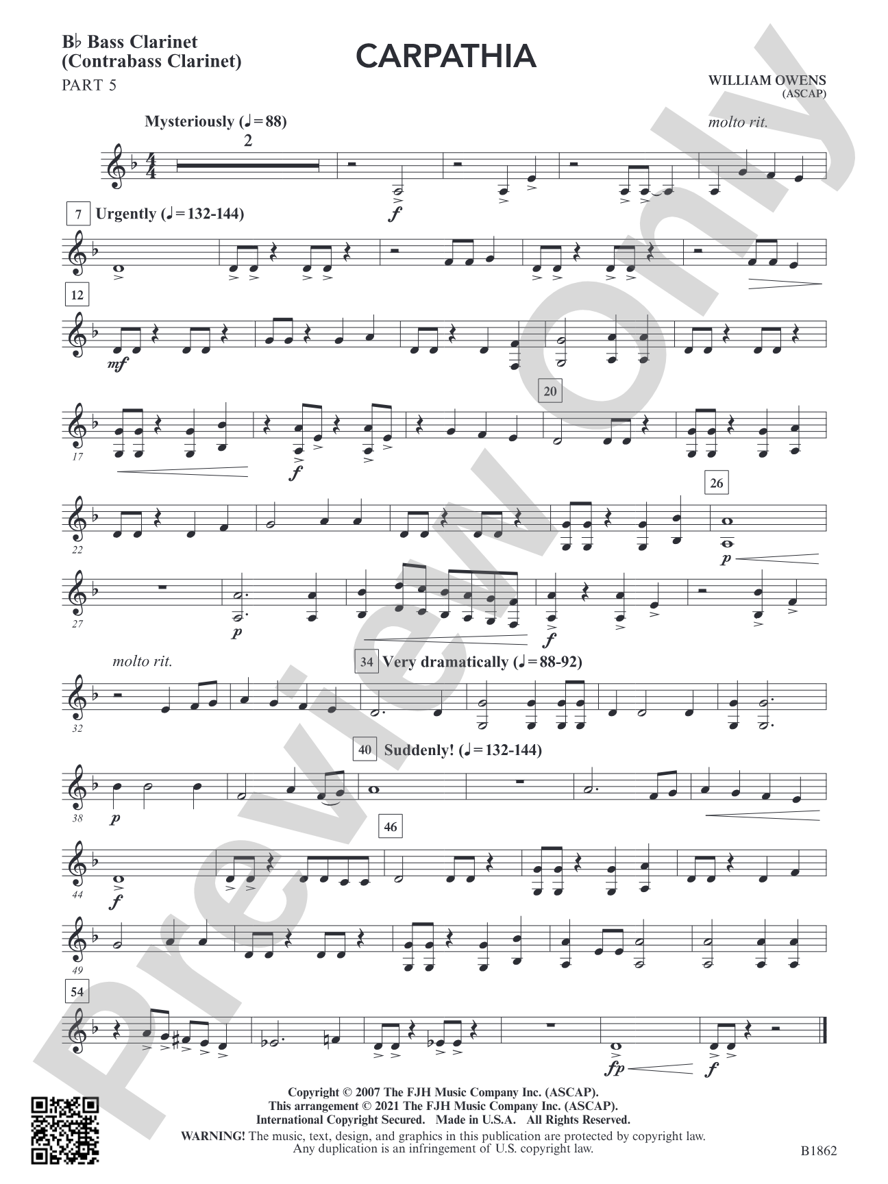 Carpathia: Part 5 - B-flat Bass Clarinet (Contrabass Clarinet)