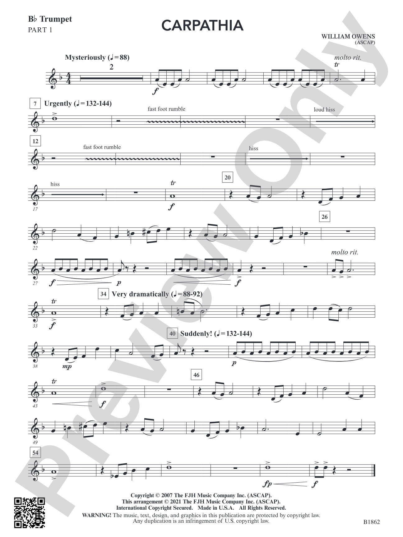 Carpathia: Part 1 - B-flat Trumpet